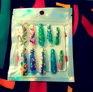 XXL Summer Look Press On Nails Size Medium